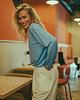 bluza bez kaptura damska Bluza z kołnierzykiem DATE NIGHT Dusty Blue 3