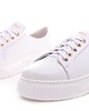 sneakersy damskie Sneakersy skórzane -  białe  (7183) 2