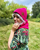 czapki damskie Bawełniana czapka beanie logo ekoskórka Malina 2