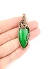 wisiory Wisiorek z zielonym jadeitem  wire wrapping 3