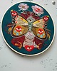 Ozdoby na ścianę Madame Butterfly green, haft w tamborku 20 cm 6