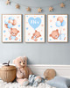 obrazy i plakaty do pokoju dziecięcego PLAKATY POKOJ DZIECKA personalizowane miś niebieski beżowy 3