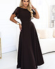 sukienki maxi damskie 694-2 MIRELLA Elegancka rozkloszowana sukienka maxi z cekinami - brąz 3
