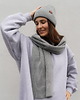 czapki damskie Czapka Cosy Days Szary Melanż 100% Merino 2