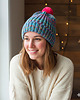 czapki damskie 6914 Wielokolorowa Czapka Zimowa z Neonowym Pomponem 1