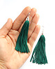 kolczyki chwosty Zielone kolczyki chwosty frędzle 2