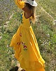 sukienki maxi damskie Sukienka Unikat żółta z haftowanymi aplikacjami suknia wesele sesja 4