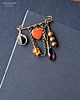 broszki Broszka niezwykła na agrafce w stylu Boho handmade z sercem z jaspisu unikat 6