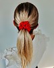 gumki do włosów Gumka jedwabna, scrunchie, frotka płomienna  czerwień MIDI 4