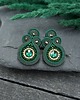 kolczyki soutache Kolczyki sutasz sztyfty małe zielone z kryształkami Gracia 1