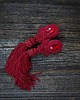 kolczyki soutache Bordowe kolczyki soutache z frędzlami- długie 1