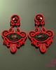 kolczyki soutache Czerwono czarne kolczyki sutasz 4