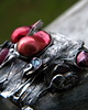 bransoletki wire wrapping perły / rubin  - BRANSOLETA MANKIET - CUFF 3