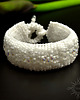 Biżuteria ślubna Blanche, ślubna wyplatana bransoleta, beading 2