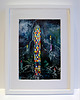 obrazy Akwarela Kontenerowiec 24x16cm + biała rama A4 1