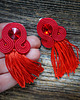 klipsy Etniczne klipsy soutache z frędzlami- czerwone 4