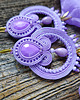 kolczyki soutache Liliowe kolczyki soutache z kwiatami 5