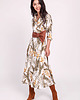 sukienki maxi damskie DŁUGA SUKIENKA, SUK171 LIŚCIE ECRU 1