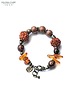 korale Rudraksha i bursztyn w niezwykłej etnicznej bransoletce unikat handmade UNISEX 3