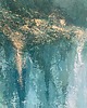 obrazy Zielony obraz abstrakcyjny ze złotem "REFLECTIONS" 80X100 cm 4