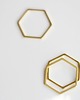 pierścionki złote 16k Gold Plated Hexagon Shape Ring 6