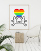 plakaty PLAKAT dekoracyjny serce Keith Haring miłość lgbt tęcza 4