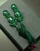 kolczyki soutache Kolczyki z chwostami Emerald Tassel 5