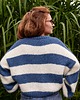 swetry damskie Sweter w paski, niebieski sweter, sweter ecru, sweter z alpaki 6