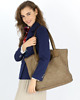 torby na ramię Duża torba damska pleciona shopper bag - MARCO MAZZINI beż taupe 2