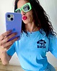 t-shirt damskie Niebieska koszulka Damska zabawna Idzie jak burza 1