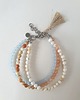 bransoletki z kamieni naturalnych Bransoletka TRIO BOHO ART jadeit, jaspis, howlit, krem, niebieski, beż 3
