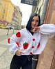 kardigany damskie Dzianinowy  kardigan z truskawkami 1