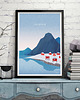 plakaty Lofoty - miasteczko pod śniegiem - plakat 50x70 cm 1