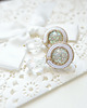Biżuteria ślubna Biało złote kolczyki soutache 3