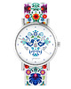 zegarki damskie Zegarek - Ptaszki niebieskie - folk biały, nato 1