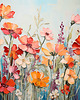 obrazy Obraz na płótnie - Kolorowe kwiaty - 100x70 cm  (1-0326) 1