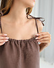 sukienki midi damskie Lniana Sukienka FLORA MIDI dark chocolate 3