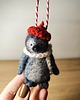akcesoria różne Myszka Fiszka -pingwin wełna filc bombka święta zawieszka 6