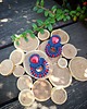 kolczyki soutache Kolczyki sutasz granatowo czerwone (jadeit) sztyfty 3