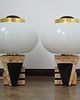 lampy stołowe Para lamp stołowych w stylu Art Deco, lata 50 8