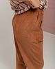 spodnie materiałowe damskie Bawełniane sztruksowe spodnie, CHESTNUT 2