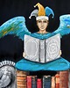 obrazy Anioł Bibliofil 16 oryginalny obraz ręcznie malowany collage 1