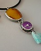 srebrne naszyjniki - bursztyn, larimar, sugilit-wisior- 4