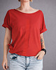t-shirt damskie Czerwona kreska na czerwonym Oversize 2