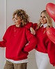 bluza bez kaptura damska Bluza  basic oversize  klasyczna czerwona 3