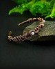 bransoletki wire wrapping Miedziana bransoleta mankietowa z rubinem i różowym kwarcem 7