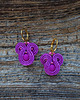 kolczyki soutache Malutkie  cyklamenowe  kolczyki sutasz 3