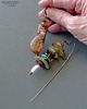 kolczyki wire wrapping Autorskie designerskie zakręcone niezwykłe kolczyki handmade bursztyn 6