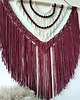 makramy Duża Makrama Ścienna BURGUNDIA XXL Bordo Ecru 100x100 cm 3