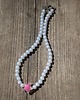 chokery Niebieski naszyjnik choker z koralików różowa gwiazda 3